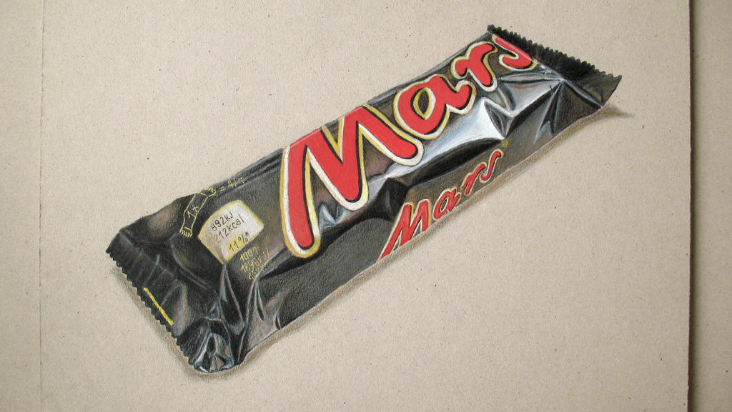 Mars bar -colored pencil drawing,final result by draw2night on DeviantArt