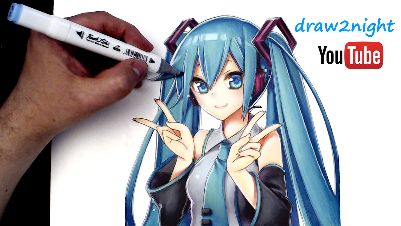 Hatsune Miku Vocaloid Anime speed drawing by draw2night on DeviantArt