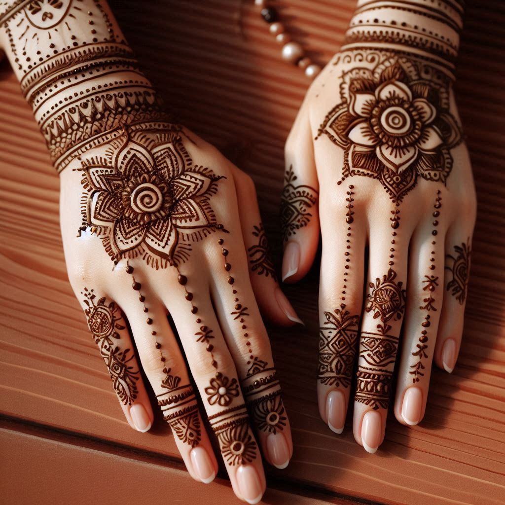 back hand mehandi design