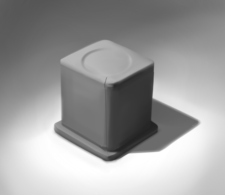 Value Study: Cube on Pedestal