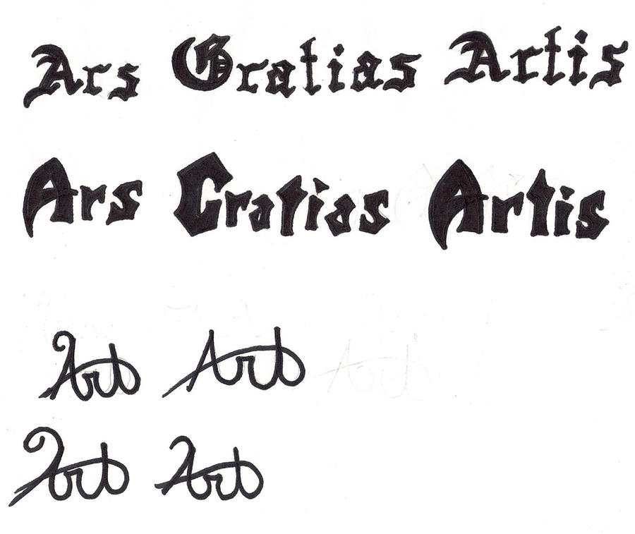 Argis Letters ars gratias artis by purewaterfall91 on DeviantArt