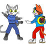 Time Cat pointing at Space Cat