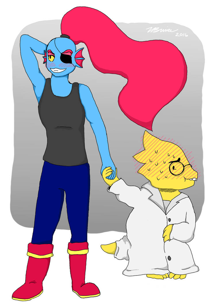Undyne and Alphys by NessyGirl02 on DeviantArt