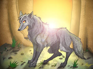 Silver Sunrise - Xiire the Dire Wolf