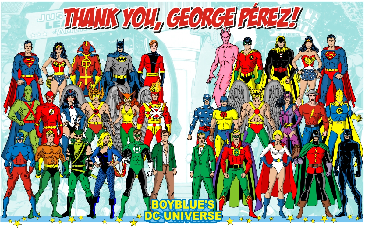 Jsa Deviantart Homage to George Perez JLA JSA Pinup #195 by BoybluesDCU on DeviantArt