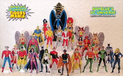Cardboard Figures with New Teen Titans, JLA, JSA