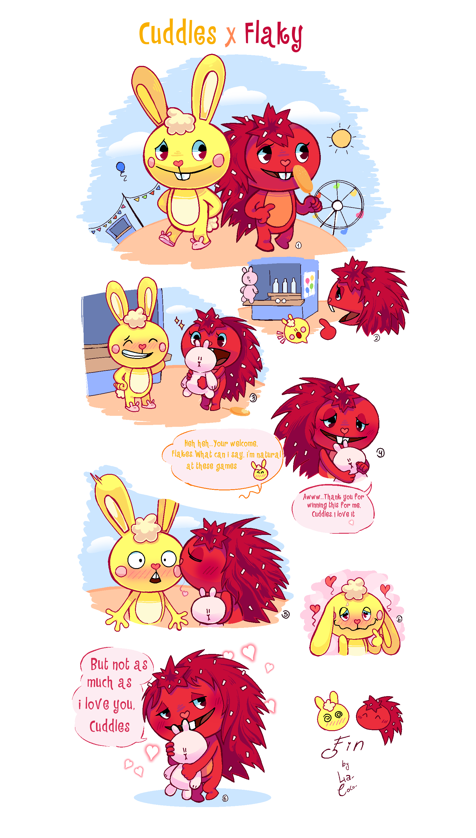 Htf Comic Commission Cuddles X Flaky By La Cocotua On Deviantart