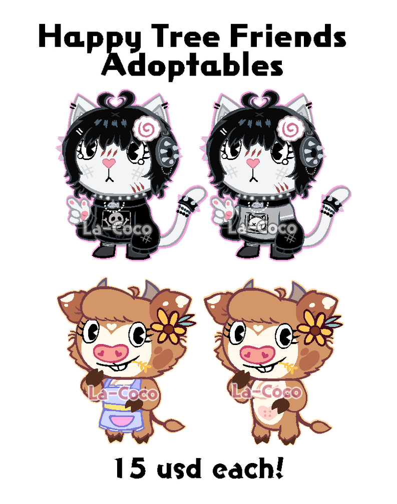 HTF Happy Tree Friends Adoptables OPEN by La-Cocotua on DeviantArt