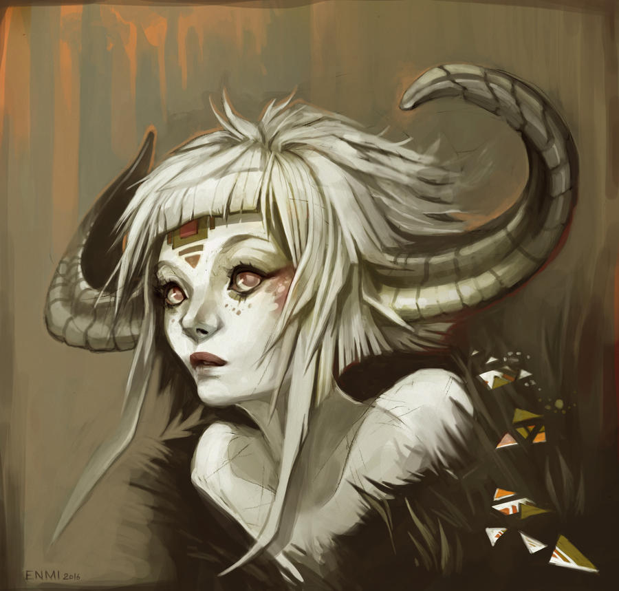 Horned Girl by enmi on DeviantArt 