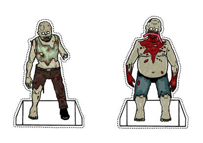 Zombie Paper Dolls Coloured.