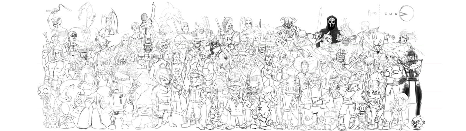 [W.I.P]  Favorite Game Chars Ever! Final Sketch