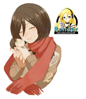 Render Mikasa and mini-Eren