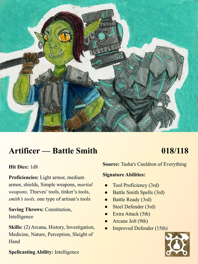 Battle Smith Android Battle Smith Artificer (DND Subclass Cards 18/118) by Netheraptr on ...