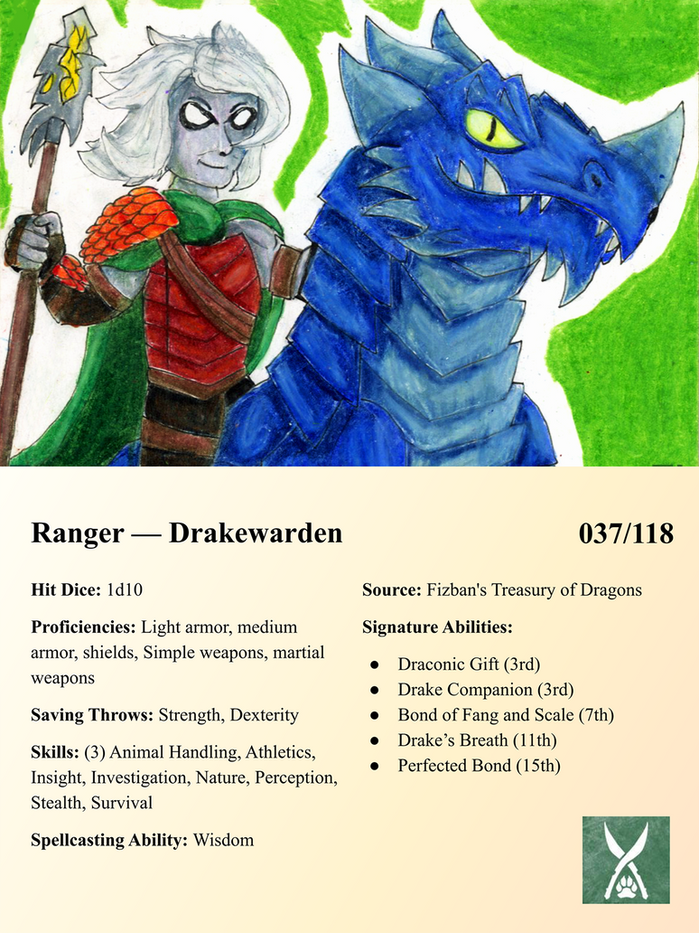 Drake Ranger Drakewarden Ranger (DND Subclass Cards 37/118) by Netheraptr on DeviantArt