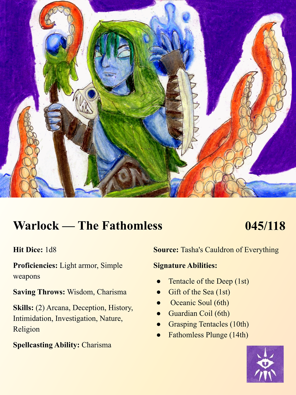 Fathomless Fathomless Warlock (DND Subclass Cards 45/118) by Netheraptr on DeviantArt