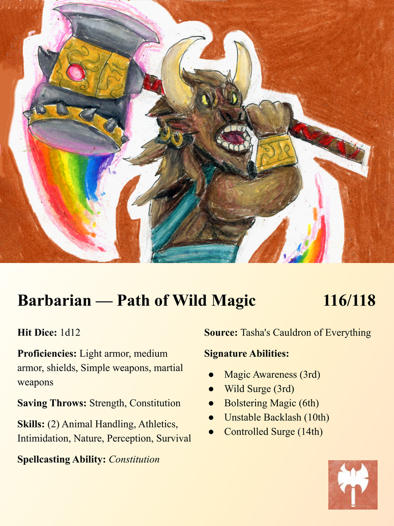 Wild Magic Barbarian (DND Subclass Cards 116/118) by Netheraptr on ...