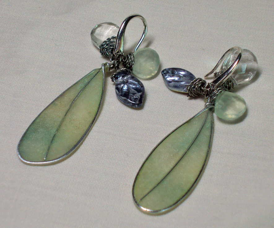 Green Fairy Wings Earrings