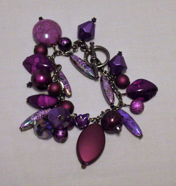 purple charm bracelet