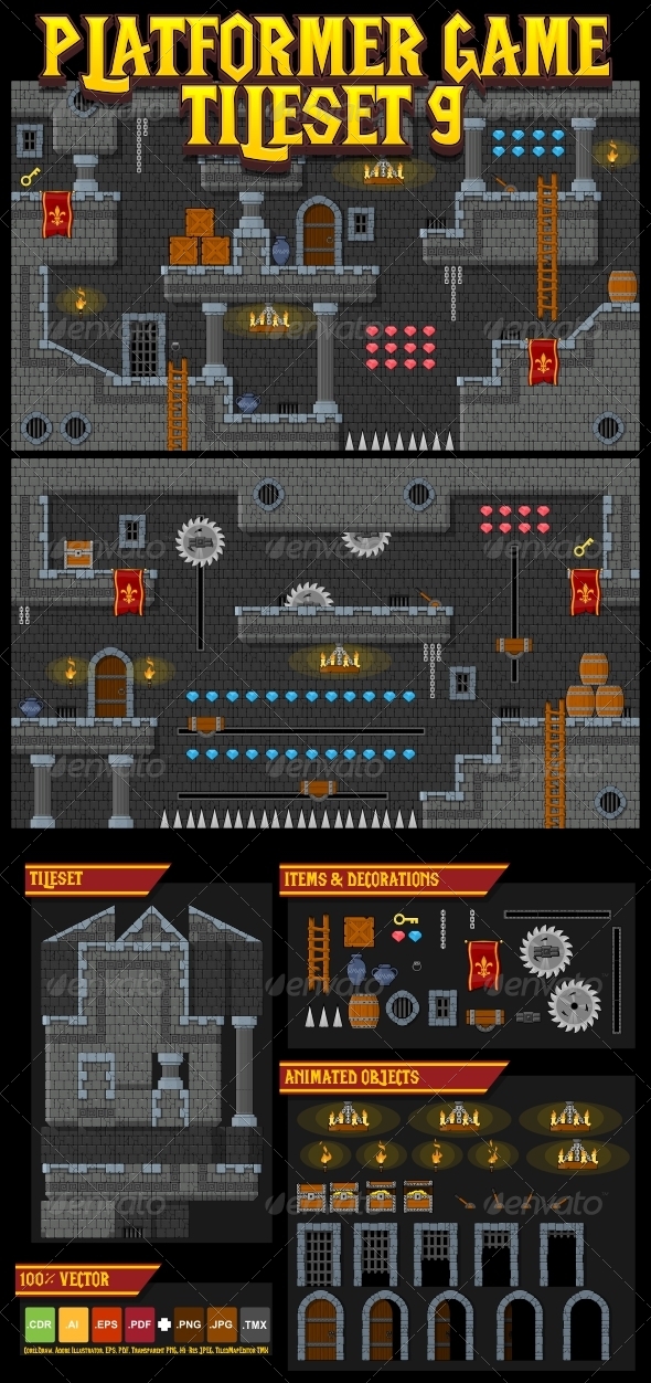 Dungeon Game Tileset