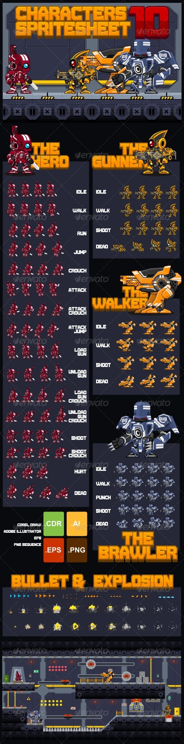 Robot Game Sprites