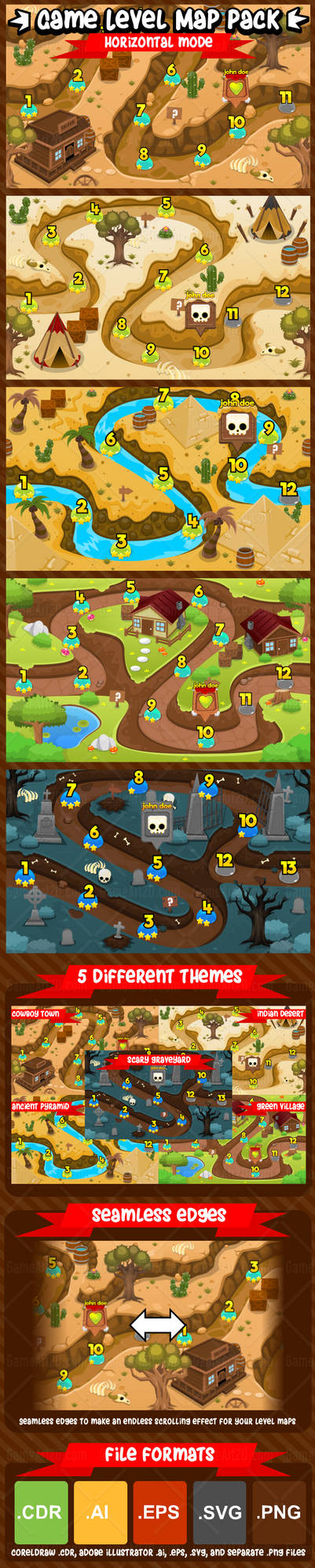 Game Level Map Pack - Horizontal Mode by pzUH on DeviantArt