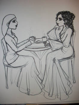 Luminara and Padme_tea time