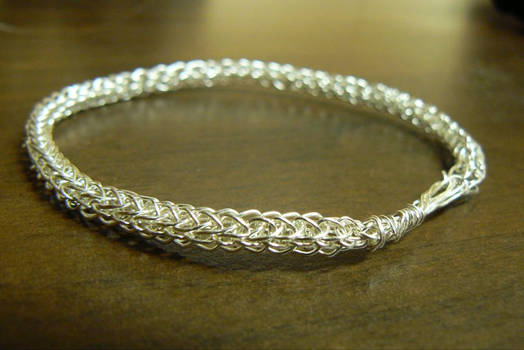 Simple Silver Viking knit bracelet