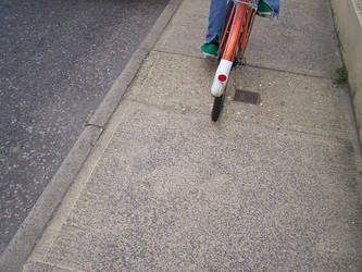 red bike green shoes.