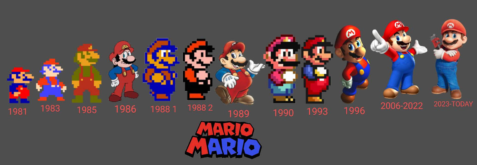 Mario Evolution 1981-2023 by Nicholasblasi on DeviantArt