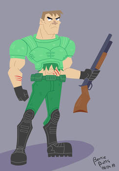 DoomGuy in Samurai Jack's style