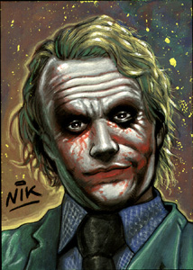 Heath Ledger Joker Sketch card