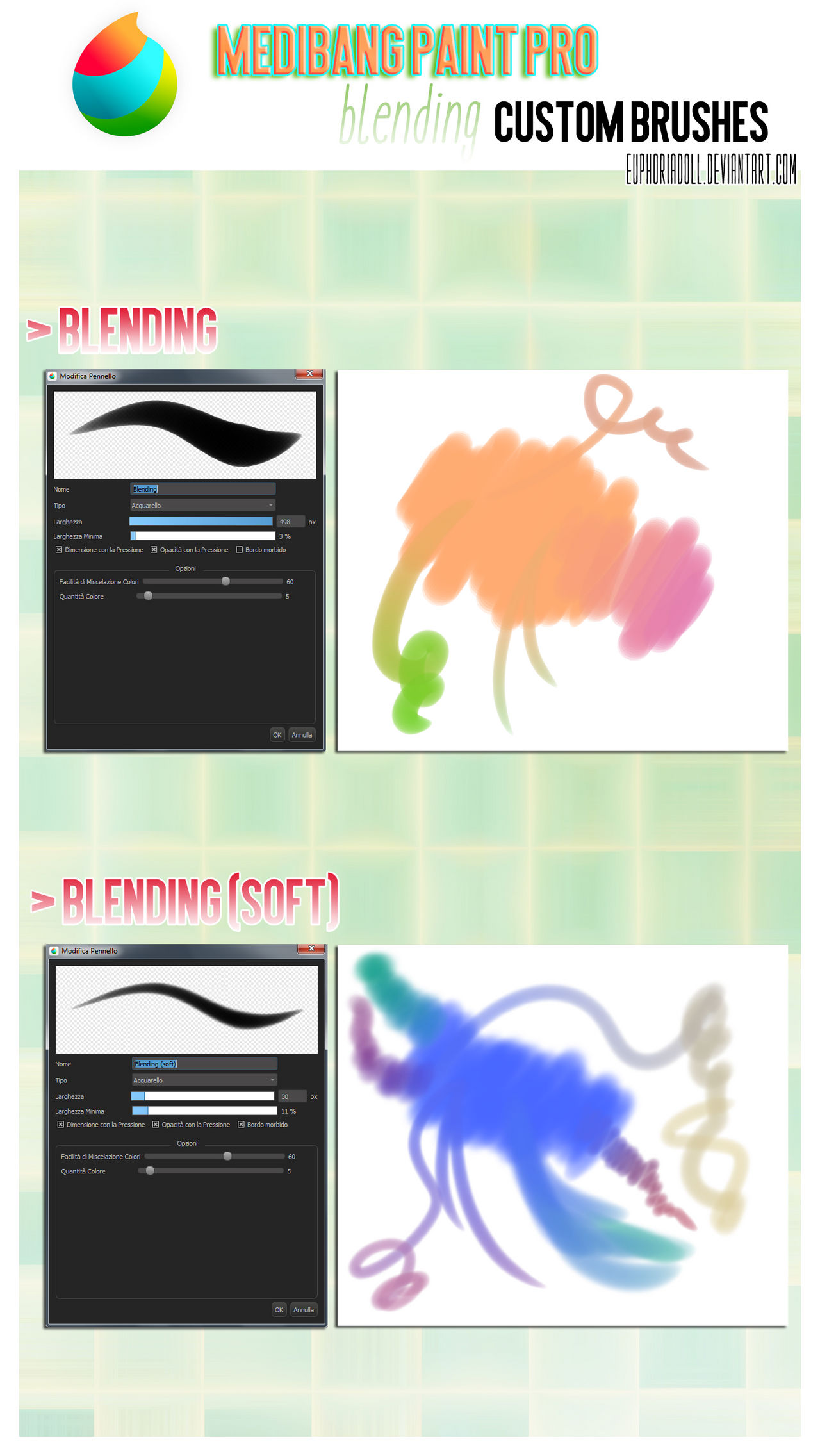 Medibang Paint Pro: Blending custom brushes