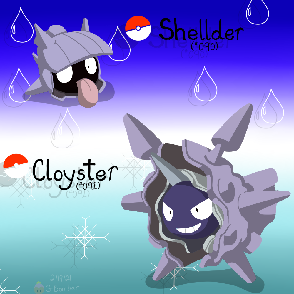 Shellder & Cloyster corroded forms