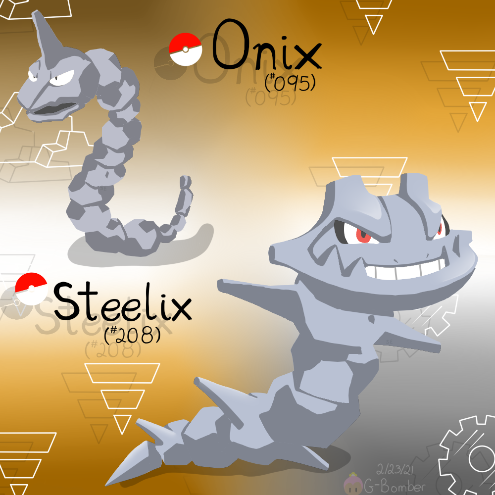 bastionphoenix on Instagram: “Onix alternative evolution. Onix Ability:  Rock Head/Giant* H.A: Weak Armor-Lv.up+H…