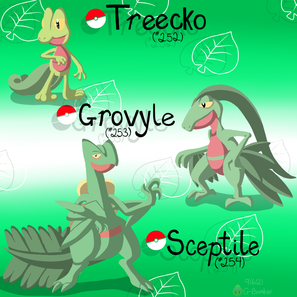 Treecko Variants The Treecko Line by G-Bomber on DeviantArt