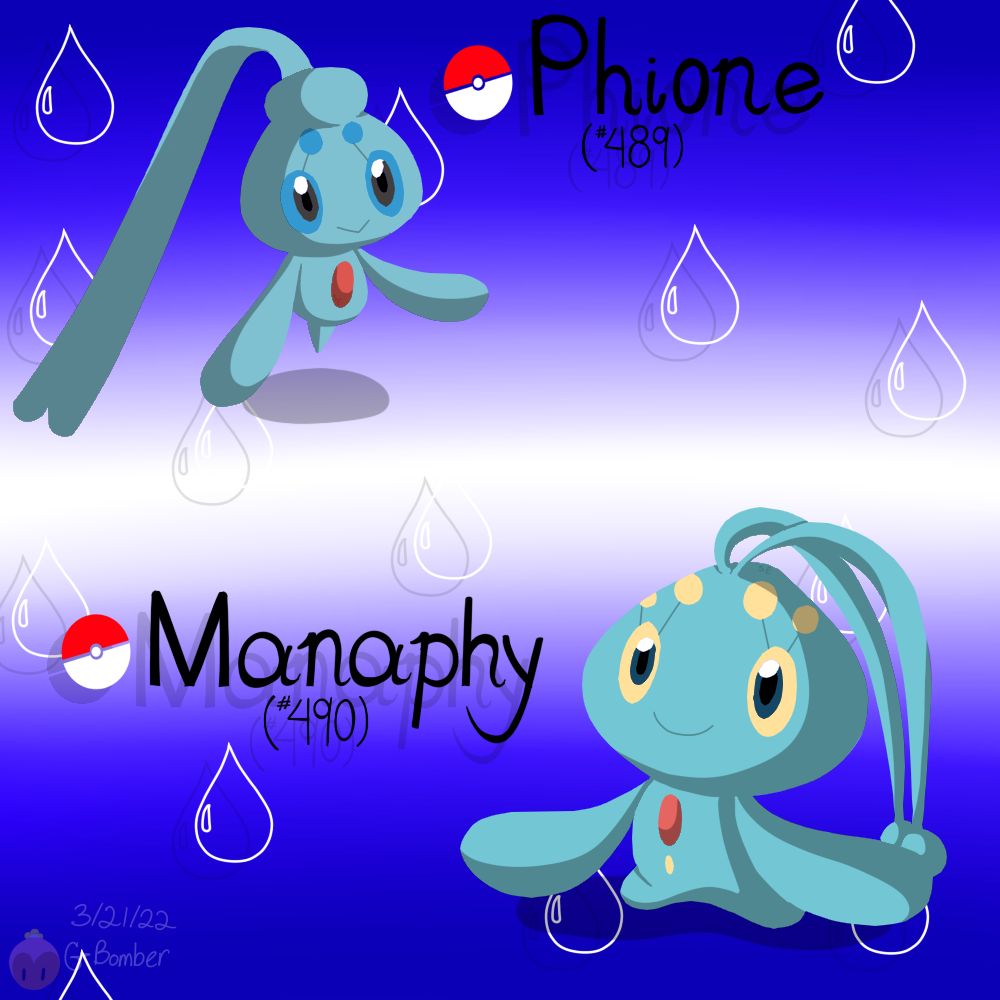 Manaphuy Phione and Manaphy by G-Bomber on DeviantArt