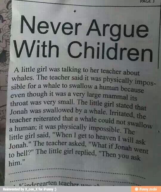 never argue with childern