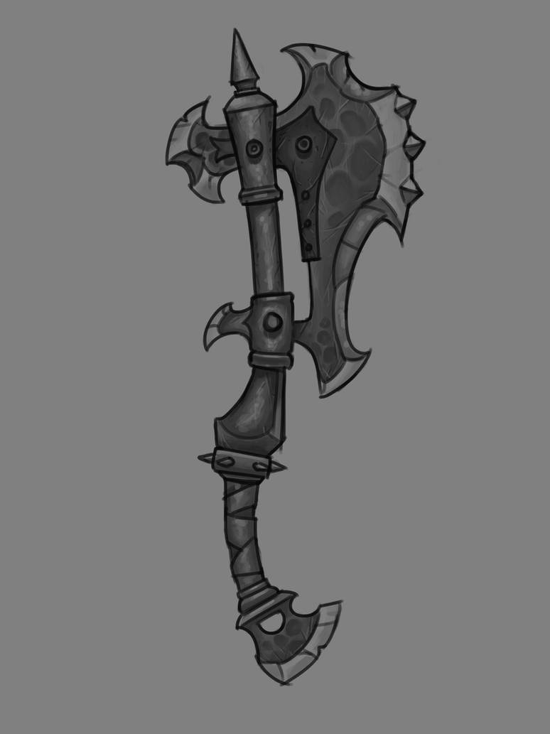 Warlord's Orcish War Axe - Final concept clean by WriteNRun on DeviantArt