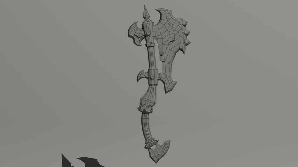 Warlord's Orcish War Axe - Base Mesh render 1 by WriteNRun on DeviantArt
