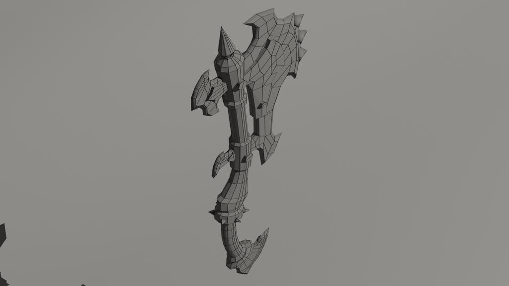 Warlord's Orcish War Axe - Base Mesh render 2 by WriteNRun on DeviantArt
