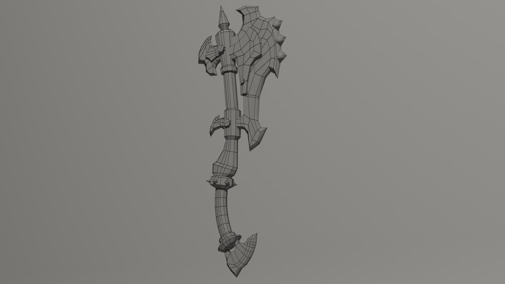 Warlord's Orcish War Axe - Base Mesh render 3 by WriteNRun on DeviantArt