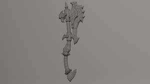 Warlord's Orcish War Axe - Base Mesh render 3