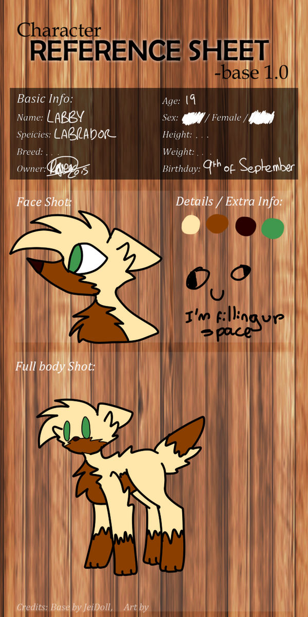 Labby the Labrador Reference Sheet by miinkke on DeviantArt