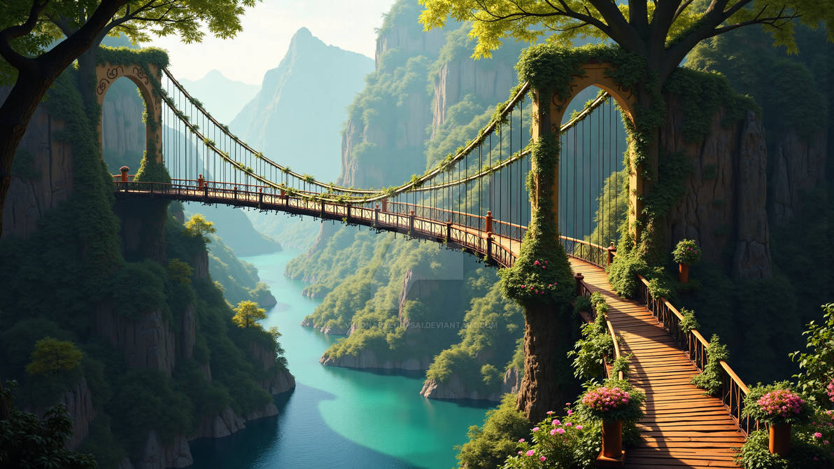 Bridge Abyss Bridge of the Emerald Abyss by VisionaryLoopsAI on DeviantArt