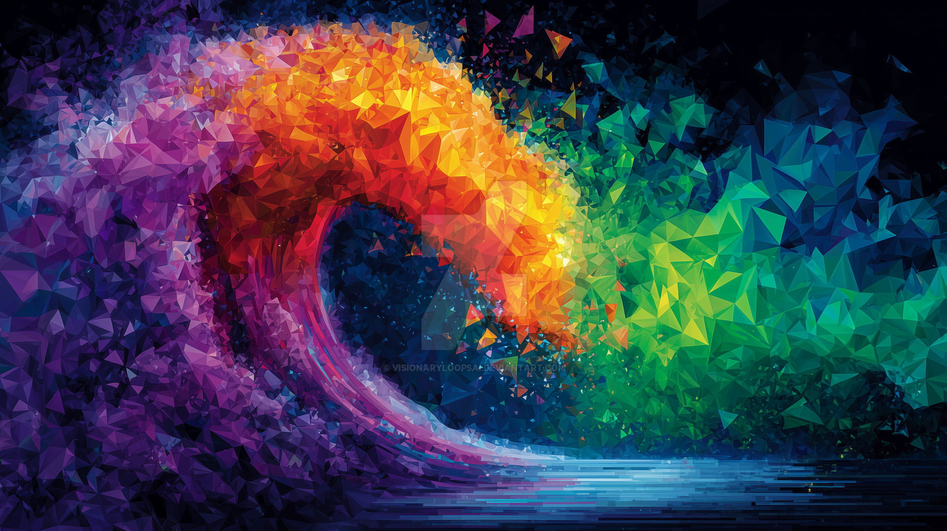 Rainbow Wave by VisionaryLoopsAI on DeviantArt