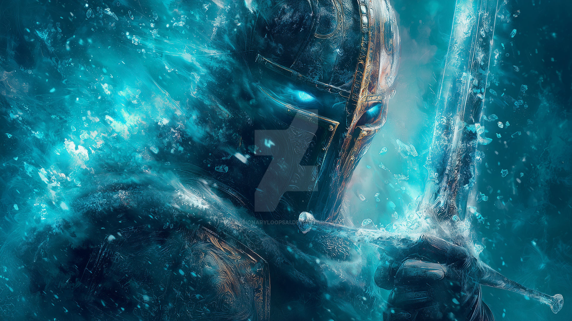 Knight of the Azure Depths by VisionaryLoopsAI on DeviantArt