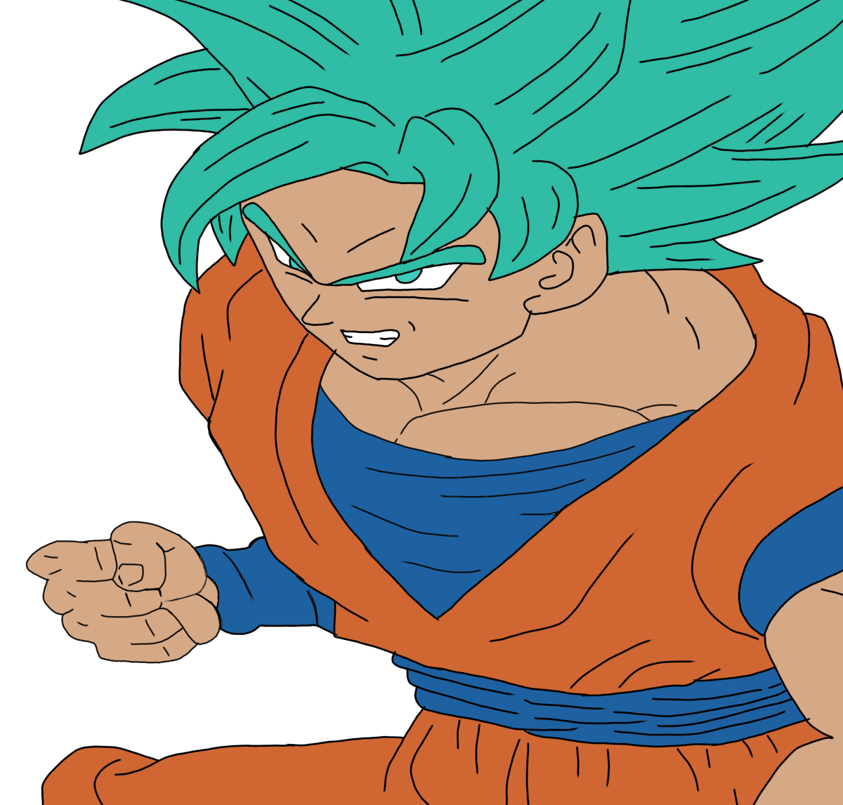 HOW TO DRAW GOKU SUPER SAIYAN BLUE FROM DRAGON BALL SUPER 