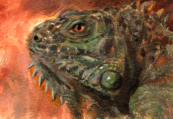 Iguana Sketch Card ACEO