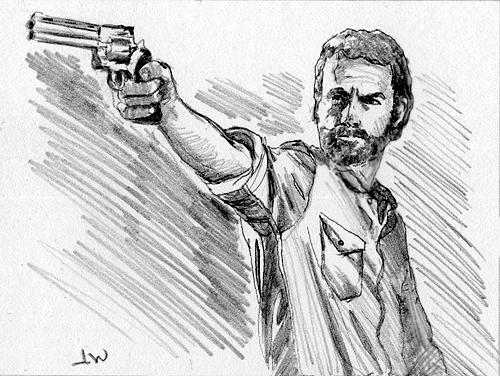 Rick from The Walking Dead Sketch Card