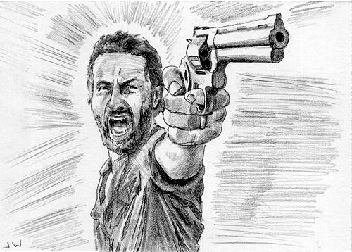 Rick The Walking Dead Sketch Card by Stungeon on DeviantArt